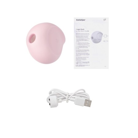 Vacuum-wave contactless stimulator of the Satiffyer Sugar Rush clitoris, silicone, pink color-4