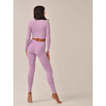 Crop female top with a long sleeve Crop Top Manica Lunga, size 48, color Lilac-3