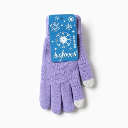 Female gloves, purple color, rr 7-8-3