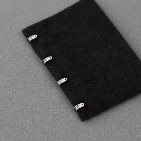 Backfill clip for a bra, 3 rows 4 hooks, 5 × 7.5 cm, 3 pcs, white/beige color/black-5