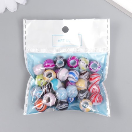 Beads for creativity plastic "Balls Colorful stains" set of 20 g 1x1.2x1.2 cm-3