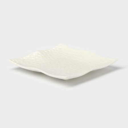 Pillage Ceramic square "airiness", d = 15 cm, white color-1