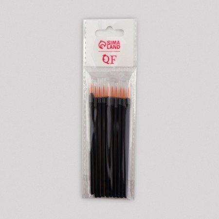 Makeup brushes, set - 10 pcs, 9.3 (± 1) cm, black color-4