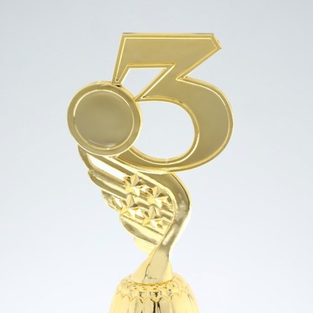 The 3rd place Cup, award figure, gold, plastic stand, 16.8 × 6.2 × 6.4 cm.-6