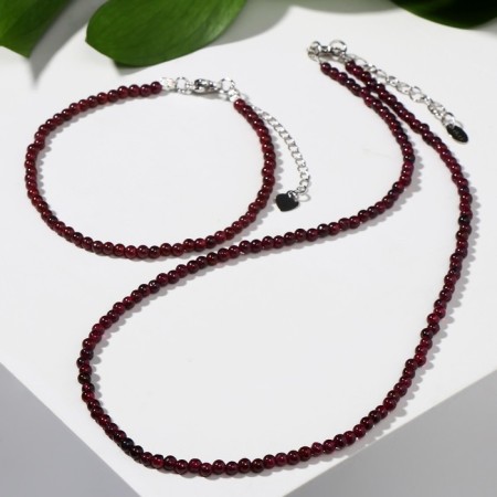 Set 2 objects: beads, bracelet ball No. 3 "Granat"