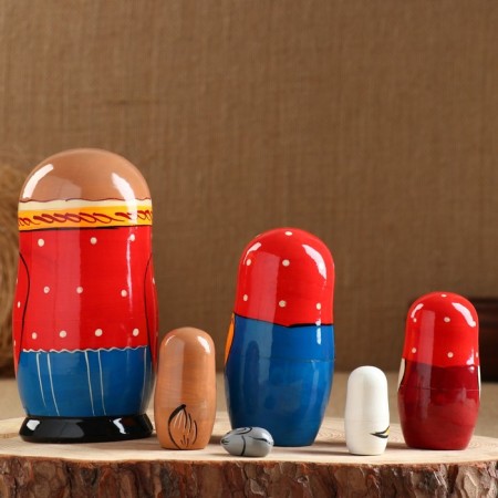 Nesting doll "Turnip", plot, 6 puppet, 16 cm, mix-5