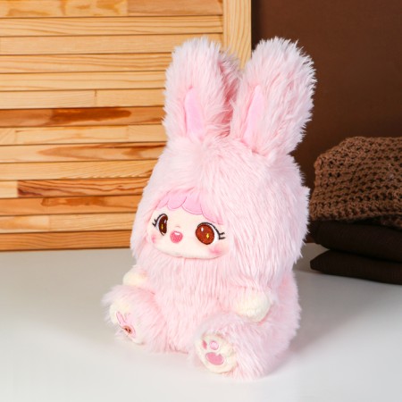 Soft toy "doll" in a costume bunny, 30 cm, pink color-2