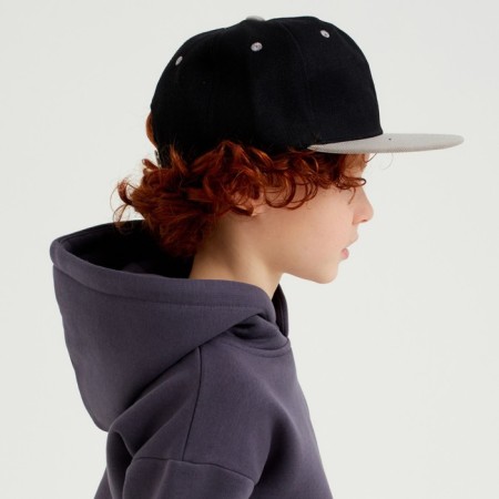 Basebolka with a direct visor for the boy Minaku, size 56, black/gray color-2