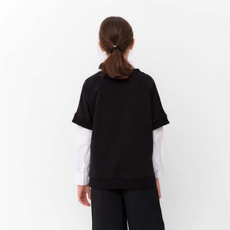 Minaku girl's vest: School Collection, Black Color, Height 152 cm-2