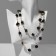 Beads with pearls "gallantry", black and white color in gold, 80 cm
