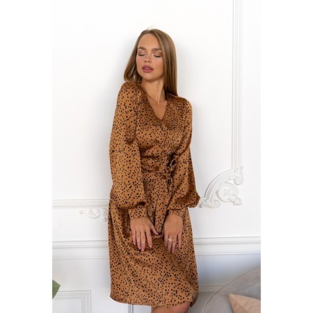 Women's dress, size 42, brown color 5487-7