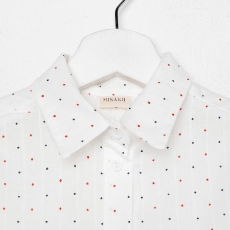 Рубашка детская MINAKU: Cotton collection цвет белый, рост 116-9