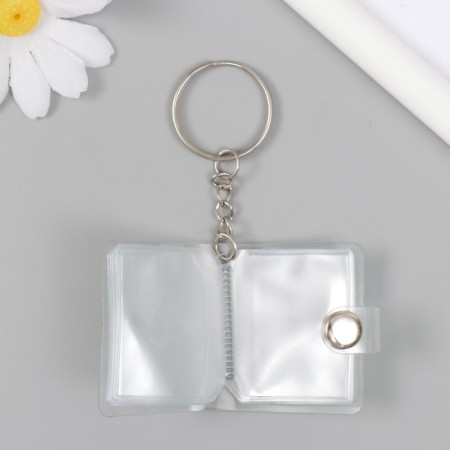 Photo album plastic on the ring in 16 photos "Transparent shine" MIX 3.5x2.5 cm-3