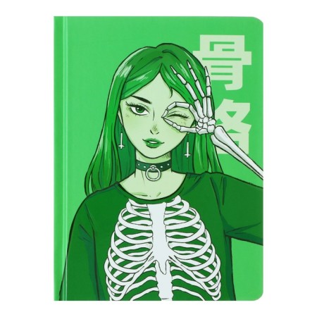 Pointing 130 x 190 mm, 48 sheets to the point "Girl Skeleton", hard cover, matte lamination, selective varnish, block 100 g/m2