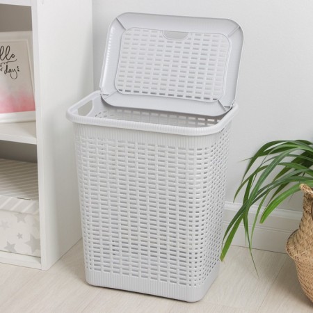 Besnaya basket with a lid, 30 l, 37 × 26 × 46.5 cm, color mix-3
