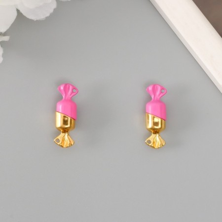 Magnetic Metal Castle "Candy" gold and pink set 2 pcs 1x3x1 cm