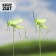 Shtler "Green grasshopper" 3x5cm/22cm, set 2pcs