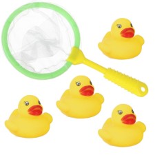 A set of rubber toys for the bathtub “Catch the Duck”, Nap + 4 Games. with a squeak, crush me