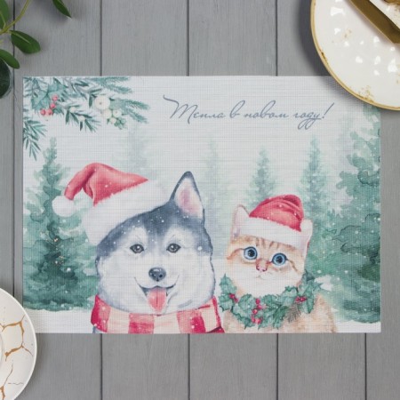 New Year's napkin on the table "heat in the new year", 40x29cm
