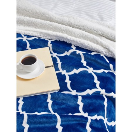 Venice blanket, size 150x200 cm, monogram, blue-4