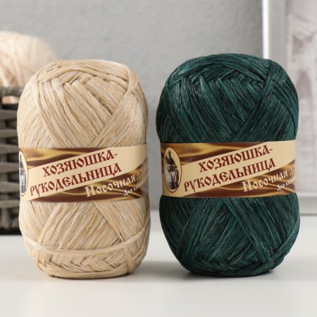 Yarn "Nominal supplement" 100% polypropylene 200 ± 20m/50g set 2pcs (green, beige)