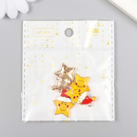 Decor for creativity Metal "Star in the New Year's cap" enamel 2.5x1.9 cm-4
