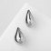 Earrings plastic "drop" curved mini, color silver