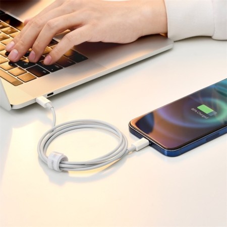 Baseus cable, Lightning - USB, 2.4 A, TPE braid, 1 m, white-9