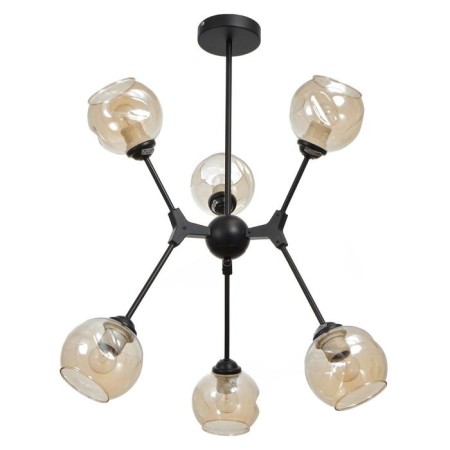 Chandelier 76801/6 6x60W E27, black/amber, 66x66x65 cm-1