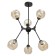 Chandelier 76801/6 6x60W E27, black/amber, 66x66x65 cm