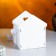 Kashpo wooden "house", 13x12x15.5 cm, oak, white