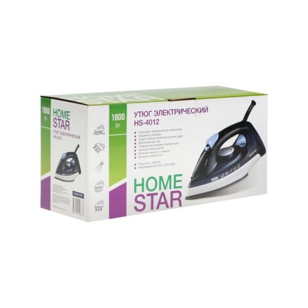 Iron Homestar HS-4012, 1800 watts, Teflon sole, 190 ml, blue-4