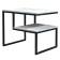 Table DQ Shelf Fir, 600*450*516, white marble, m/k black MDF