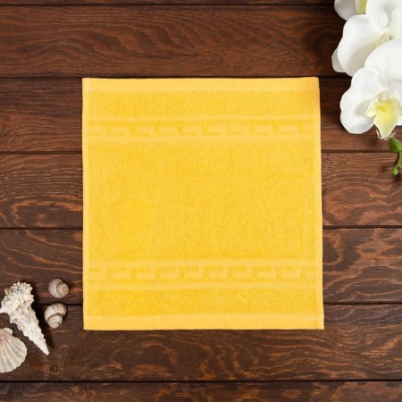 Ocean towel 30x30 cm (FAS 10pcs) yellow, cotton 100%, 360 g/m2