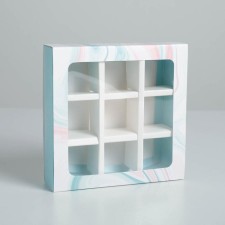 Box for sweets, confectionery packaging, 9 cells, only for you 14.5 x 14.5 x 3.5 cm