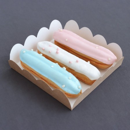 Box for cookies, craft, 12 x 12 x 3 cm-1