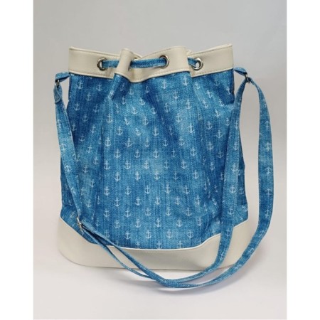 Women's bag Fiona Blue - beige anchor-2