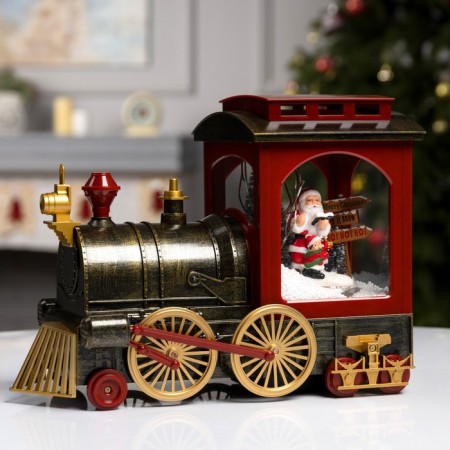 LED figure "steam locomotive" 31 × 24 × 15 cm, plastic, AAX3 batteries (not in the kit), USB, white glow-1