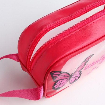 Lightning cosmetic bag, raspberry color-2