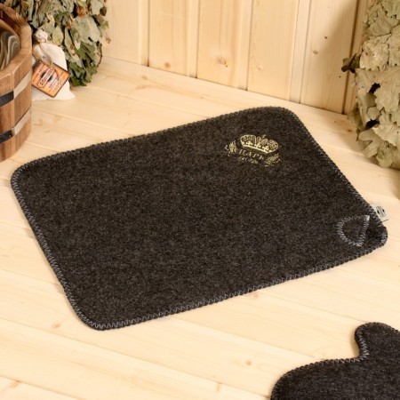 Set of bath "Tsar" 5 items (portfolio, hat, mittens, rug, slippers)-4