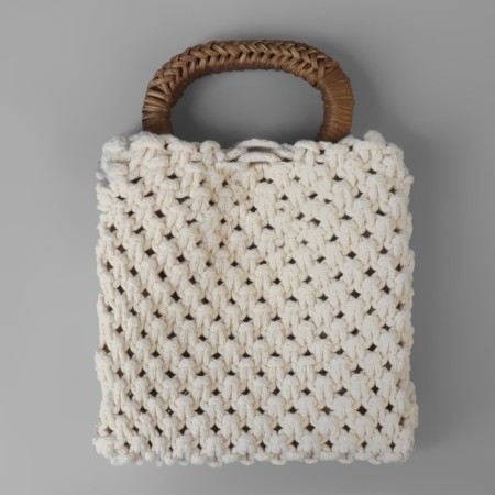 Handles for bags are wooden, wicker, d = 9.8 × 5.9 / 13.5 × 9.5 cm, 2 pcs, brown color-3