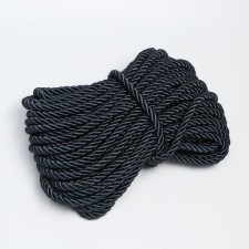 Cord for decoration and decor, twisted, decorative, black, without braid, 12 mm x 25 m