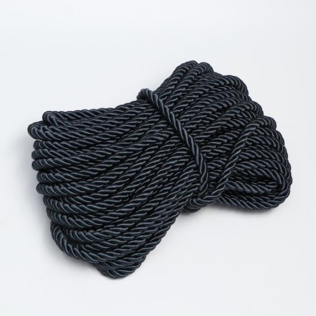 Cord for decoration and decor, twisted, decorative, black, without braid, 12 mm x 25 m