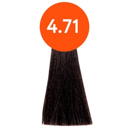 Cream-coloring hair permanent OLLIN Professional N-Joy, tone 4/71, brown-carrier-pepper, 100 ml-1