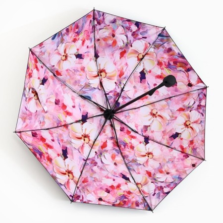Umbrella with the inner print "Watercolor flowers", 8 spokes-3
