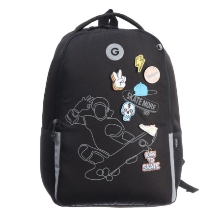 School backpack, 38 x 29 x 16 cm, Grizzly, ergonomic back, black-2
