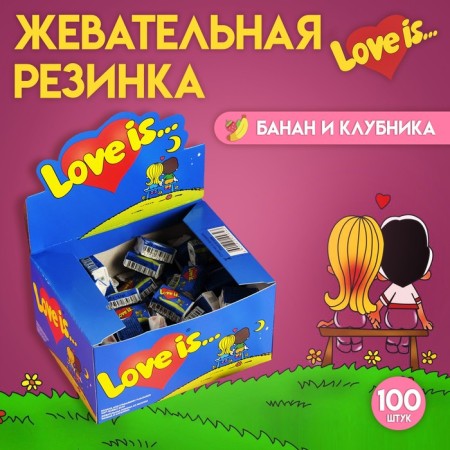 Chewing gum LOVE IS "Banana and strawberries", 4.2 g