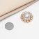 Magnet for the scarf "pearl flower", white color in gold