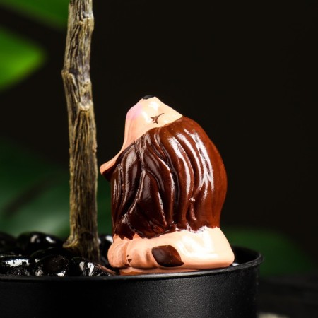 Waster "Lion" for indoor and garden plants, yellow, Kungur ceramics, 0.2l, 6cm-7