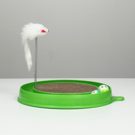 Gaming complex (corrugated rod, mouse on the spring and 2 balls), green 7068496-1